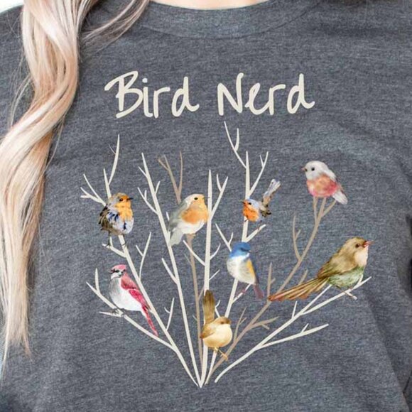 Bird Nerd Shirt, Bird Lover T-Shirt, Funny Animal Shirt, Animal Lover Gift - Picture 3 of 3